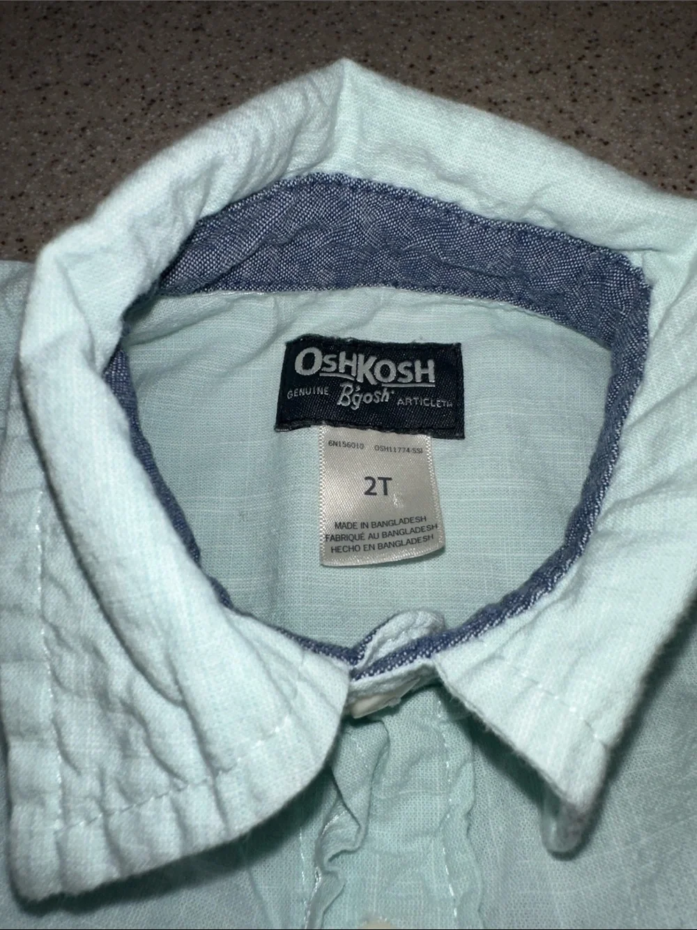 OshKosh B'gosh Light Mint Short-Sleeve Button-Down Shirt size 2T